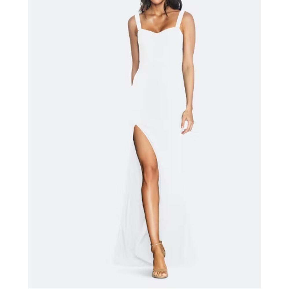 NWT Dress The Population Estella Sweetheart Slit Bodycon Gown Ivory Medium